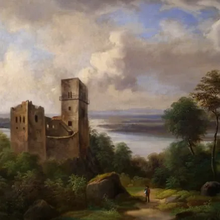 После реставрации: Пейзаж с замком